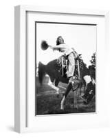 Young Woman on Phony Pony, Ca. 1940-null-Framed Premium Photographic Print