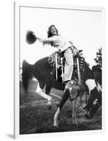 Young Woman on Phony Pony, Ca. 1940-null-Framed Photographic Print