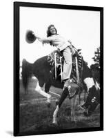 Young Woman on Phony Pony, Ca. 1940-null-Framed Photographic Print