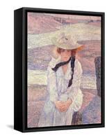 Young Woman on the Banks of the Greve River, 1901-Theo van Rysselberghe-Framed Stretched Canvas