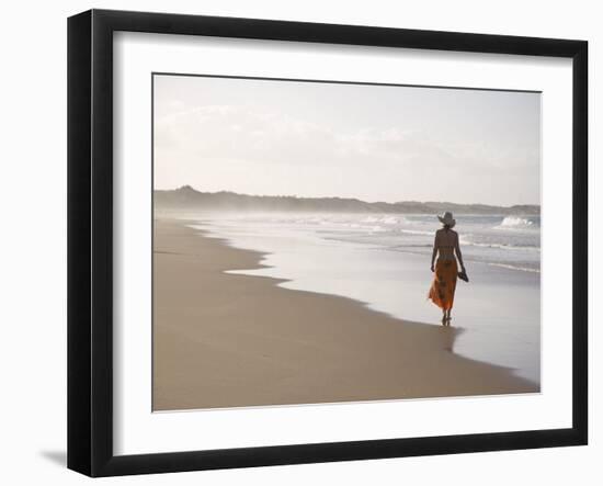 Young Woman on Tofo Beach Near Inhambane in Southern Mozambique-Julian Love-Framed Photographic Print