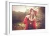 Young Woman Outdoors Wearing a Red Hat-Sabine Rosch-Framed Photographic Print