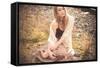 Young Woman Outdoors Wearing a Shawl-Sabine Rosch-Framed Stretched Canvas