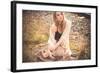 Young Woman Outdoors Wearing a Shawl-Sabine Rosch-Framed Photographic Print