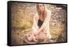 Young Woman Outdoors Wearing a Shawl-Sabine Rosch-Framed Stretched Canvas