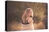 Young Woman Outdoors Wearing a Shawl-Sabine Rosch-Stretched Canvas