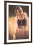 Young Woman Outdoors Wearing a Shawl-Sabine Rosch-Framed Photographic Print