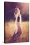 Young Woman Outdoors Wearing a Shawl-Sabine Rosch-Stretched Canvas