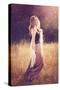 Young Woman Outdoors Wearing a Shawl-Sabine Rosch-Stretched Canvas