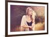 Young Woman Outdoors Wearing a Shawl-Sabine Rosch-Framed Photographic Print