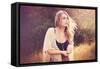 Young Woman Outdoors Wearing a Shawl-Sabine Rosch-Framed Stretched Canvas