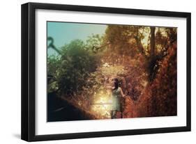 Young Woman Outdoors with Keys-Carolina Hernandez-Framed Photographic Print