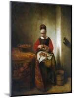 Young Woman Peeling Apples-Nicholaes Maes-Mounted Giclee Print