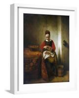 Young Woman Peeling Apples-Nicholaes Maes-Framed Giclee Print