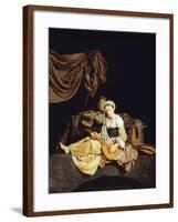 Young Woman Playing a Mandolin-Cornelis Bega-Framed Giclee Print