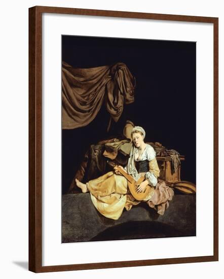 Young Woman Playing a Mandolin-Cornelis Bega-Framed Giclee Print