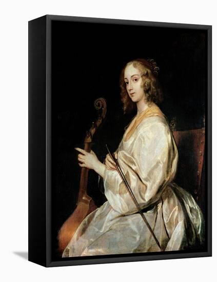 Young Woman Playing a Viola Da Gamba-Sir Anthony Van Dyck-Framed Stretched Canvas