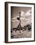 Young Woman Playing Ball on Beach-Philip Gendreau-Framed Photographic Print