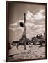 Young Woman Playing Ball on Beach-Philip Gendreau-Framed Photographic Print