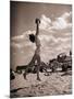 Young Woman Playing Ball on Beach-Philip Gendreau-Mounted Photographic Print
