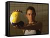 Young Woman Playing Beach Volleyball-null-Framed Stretched Canvas