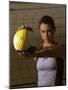 Young Woman Playing Beach Volleyball-null-Mounted Photographic Print