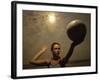 Young Woman Playing Beach Volleyball-null-Framed Photographic Print