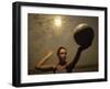 Young Woman Playing Beach Volleyball-null-Framed Photographic Print