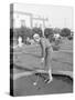 Young Woman Playing Mini Golf-null-Stretched Canvas