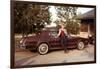 Young Woman Pose with Her New Car, Ca. 1974-null-Framed Photographic Print