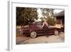 Young Woman Pose with Her New Car, Ca. 1974-null-Framed Photographic Print