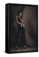 Young Woman Posing in Studio-Luis Beltran-Framed Stretched Canvas