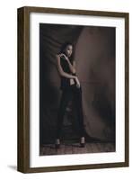 Young Woman Posing in Studio-Luis Beltran-Framed Photographic Print