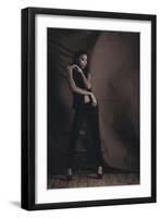 Young Woman Posing in Studio-Luis Beltran-Framed Photographic Print