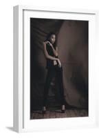 Young Woman Posing in Studio-Luis Beltran-Framed Photographic Print