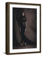 Young Woman Posing in Studio-Luis Beltran-Framed Photographic Print