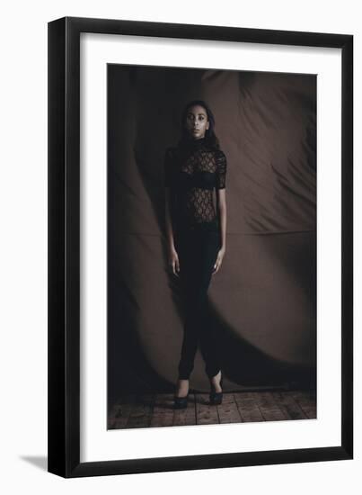 Young Woman Posing in Studio-Luis Beltran-Framed Photographic Print