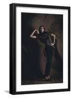 Young Woman Posing in Studio-Luis Beltran-Framed Photographic Print