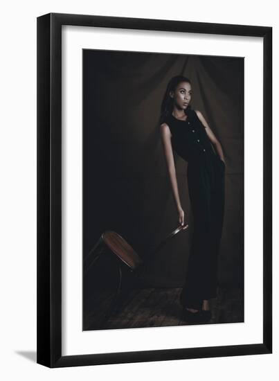 Young Woman Posing in Studio-Luis Beltran-Framed Photographic Print