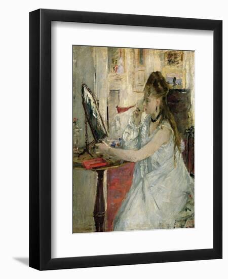 Young Woman Powdering Her Face, 1877-Berthe Morisot-Framed Giclee Print