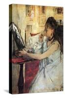 Young Woman Powdering Her Face-Berthe Morisot-Stretched Canvas