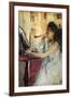 Young Woman Powdering Her Face-Berthe Morisot-Framed Art Print