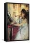 Young Woman Powdering Her Face-Berthe Morisot-Framed Stretched Canvas