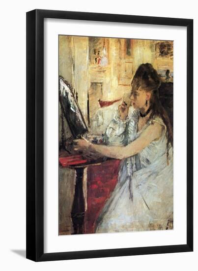 Young Woman Powdering Her Face-Berthe Morisot-Framed Art Print