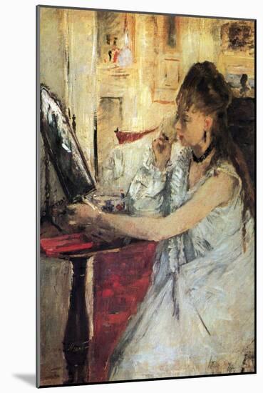 Young Woman Powdering Her Face-Berthe Morisot-Mounted Art Print