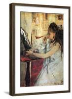 Young Woman Powdering Her Face-Berthe Morisot-Framed Art Print