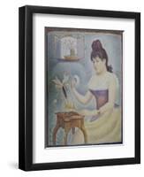 Young Woman Powdering Herself, 1889/90-Georges Seurat-Framed Giclee Print