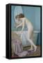 Young Woman Preparing Her Bath-Jules Scalbert-Framed Stretched Canvas