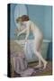 Young Woman Preparing Her Bath-Jules Scalbert-Stretched Canvas