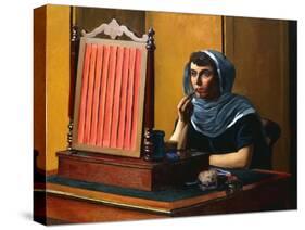 Young Woman Putting on Lipstick; Jeune Femme Se Mettant Du Rouge a Levres, 1925-Félix Vallotton-Stretched Canvas